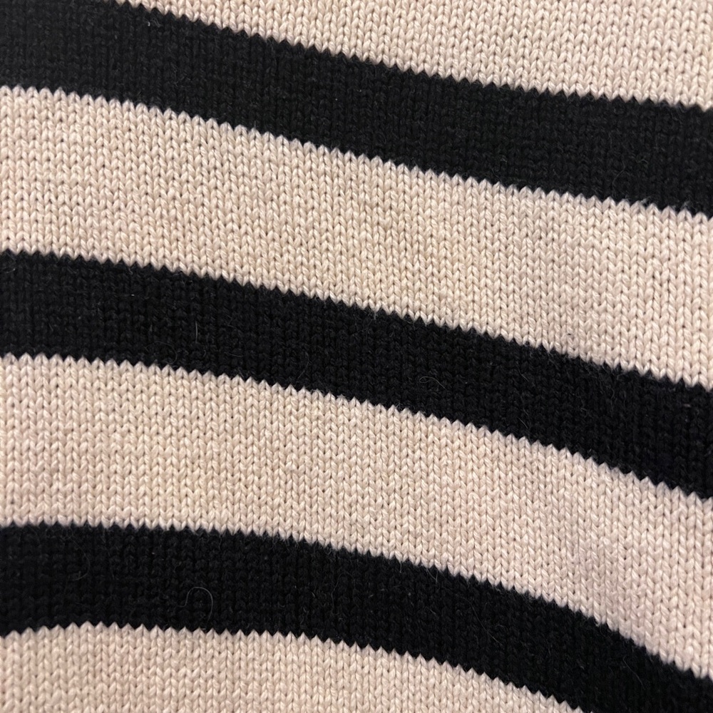 Cider Black and Cream Striped V-Neck Sweater - Picture 2 of 5